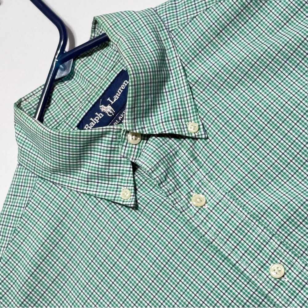 Ralph Lauren Men's Green Checkered Plaid Size M Shirt Excellent‎